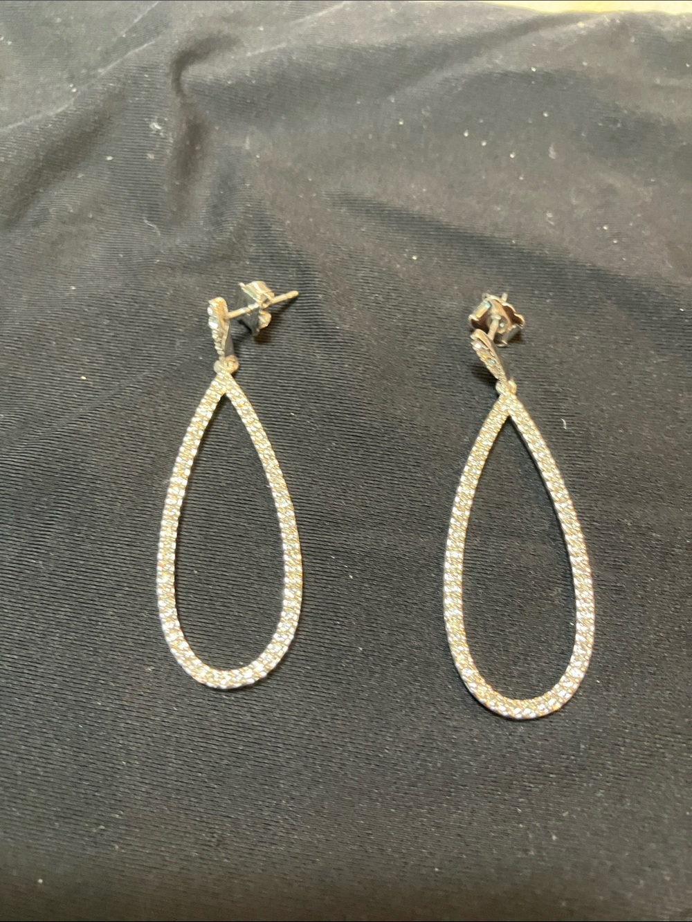Dazzling silver Teardrop Pave Earrings - Women Jewelry